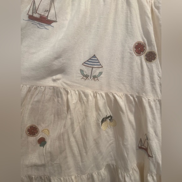 CALYPSO ST. BARTH Embroidered Linen Cream Maxi Dress XL - Picture 4 of 7